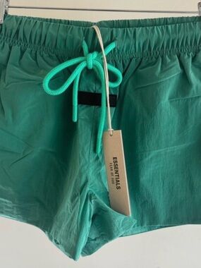 ESSENTIALS Women's Teal Green Drawstring Athletic Shorts